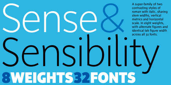 ShinnType Sense & Sensibility font families