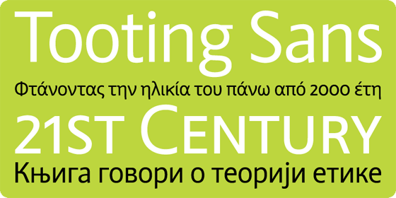 Tooting Sans font family from Hamburgerfonts