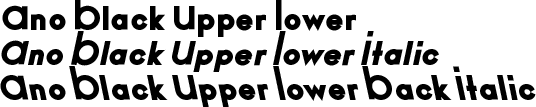 Ano Black Upper Lower-Upper Lower Italic-Upper Lower Back Italic Package