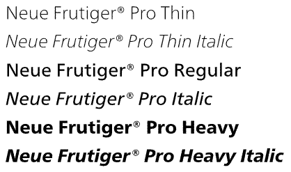 Neue Frutiger Pro Basic 2 Pack Weights