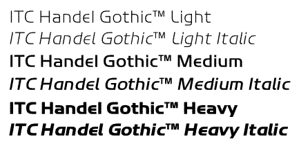 ITC Handel Gothic Volume Two Weights