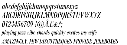 Berthold Bodoni Antiqua Condensed Italic