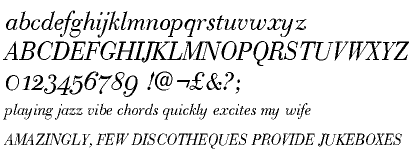 Bodoni Classic Cyrillic Text Italic