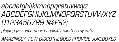 Eurostile Regular Condensed Italic 