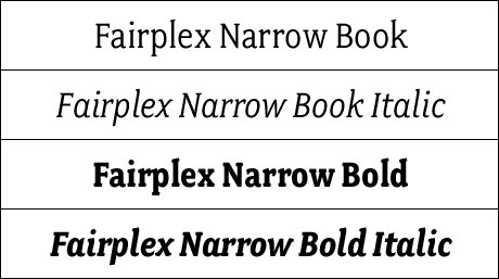 Fairplex Narrow Book &amp; Bold