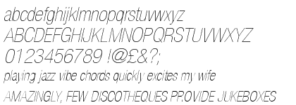 Neue Helvetica&trade; 27 Ultra Light Condensed Oblique