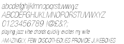 Neue Helvetica&trade; Com 27 Ultra Light Condensed Oblique