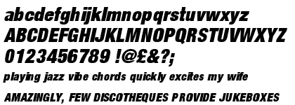 Neue Helvetica&trade; Std 107 Extra Black Condensed Oblique
