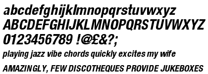 Neue Helvetica&trade; Std 77 Bold Condensed Oblique