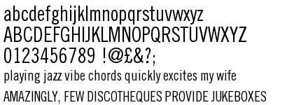 Trade Gothic&trade; Condensed 18