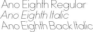 Ano Eighth Regular-Italic-Back Italic Package