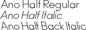 Ano Half Regular-Italic-Back Italic Package