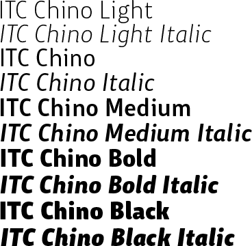 ITC Chino Text Volume Weights