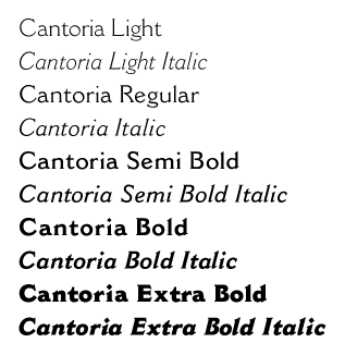 Cantoria Pro Complete Family Weights