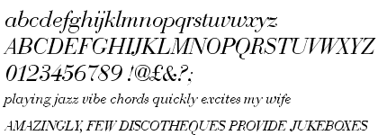 Bauer Bodoni Regular Italic