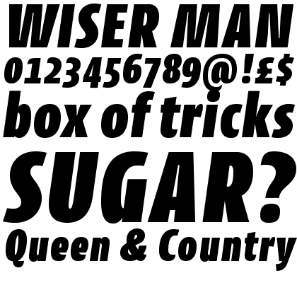 Cantiga Condensed Black Italic