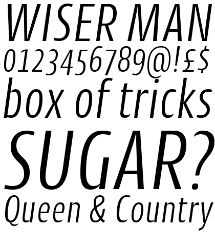 Cantiga Condensed Light Italic