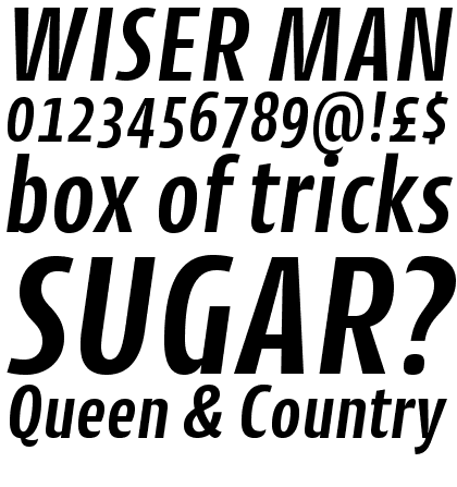 Cantiga Condensed Semi Bold Italic