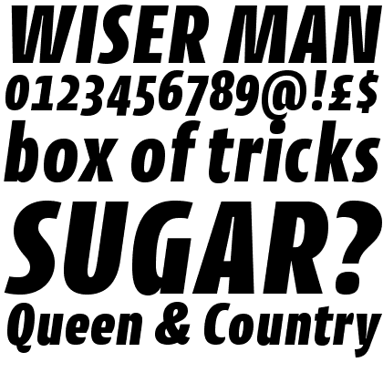 Cantiga Condensed Ultra Bold Italic