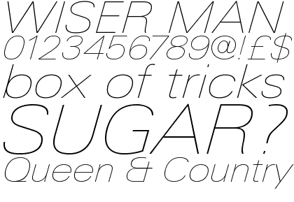 Linotype Univers&reg; Com 141 Extended Ultra Light Italic
