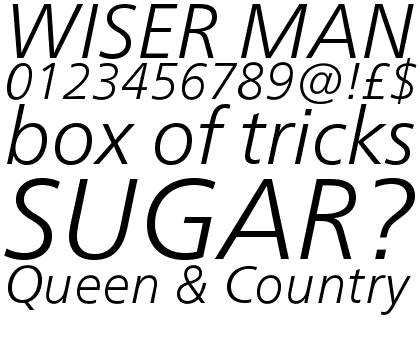 Neue Frutiger&reg; Pro Light Italic