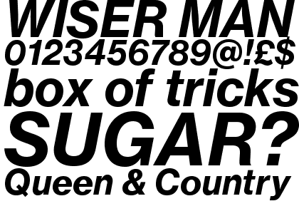 Neue Haas Grotesk Pro Text CFF 76 Bold Italic