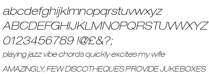 Neue Helvetica&trade; 33 Thin Extended Oblique