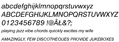 Nimbus Sans CE Regular Italic (D)