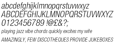 Nimbus Sans Light Condensed Italic OT Plus