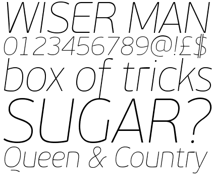 PF Beau Sans Pro Extra Thin Italic