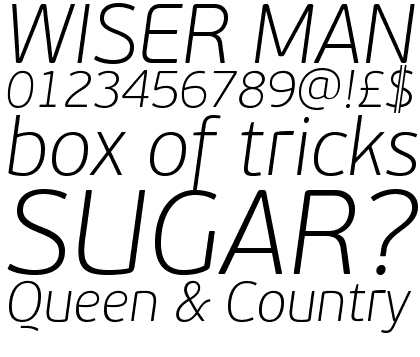 PF Beau Sans Pro Thin Italic