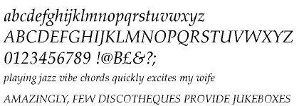 Palladio URW Greek Regular Italic