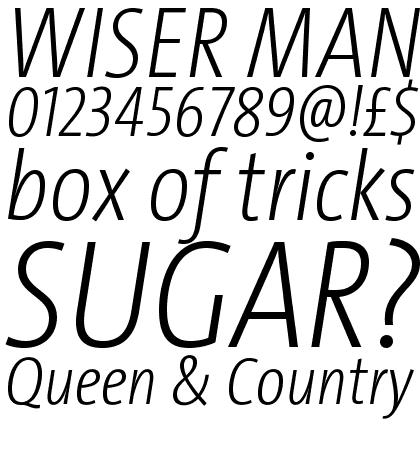 TheSans Condensed LF2 ExtraLight Italic