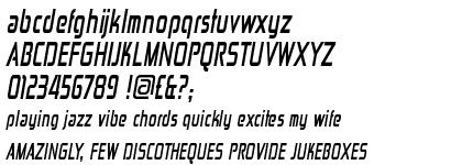 Zekton Condensed Bold Italic